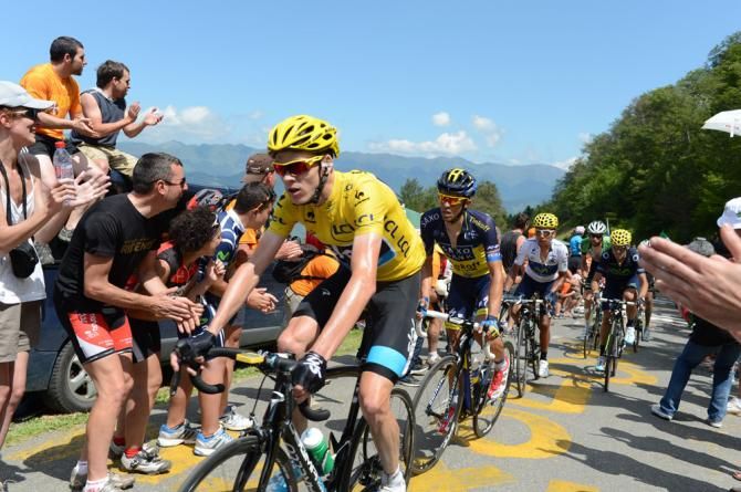 Chris Froome (Sky) on the final climb of stage 9