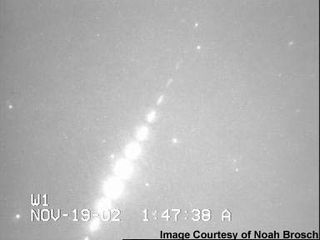 Image of Leonid meteors from the Wise Observatory in Israel.