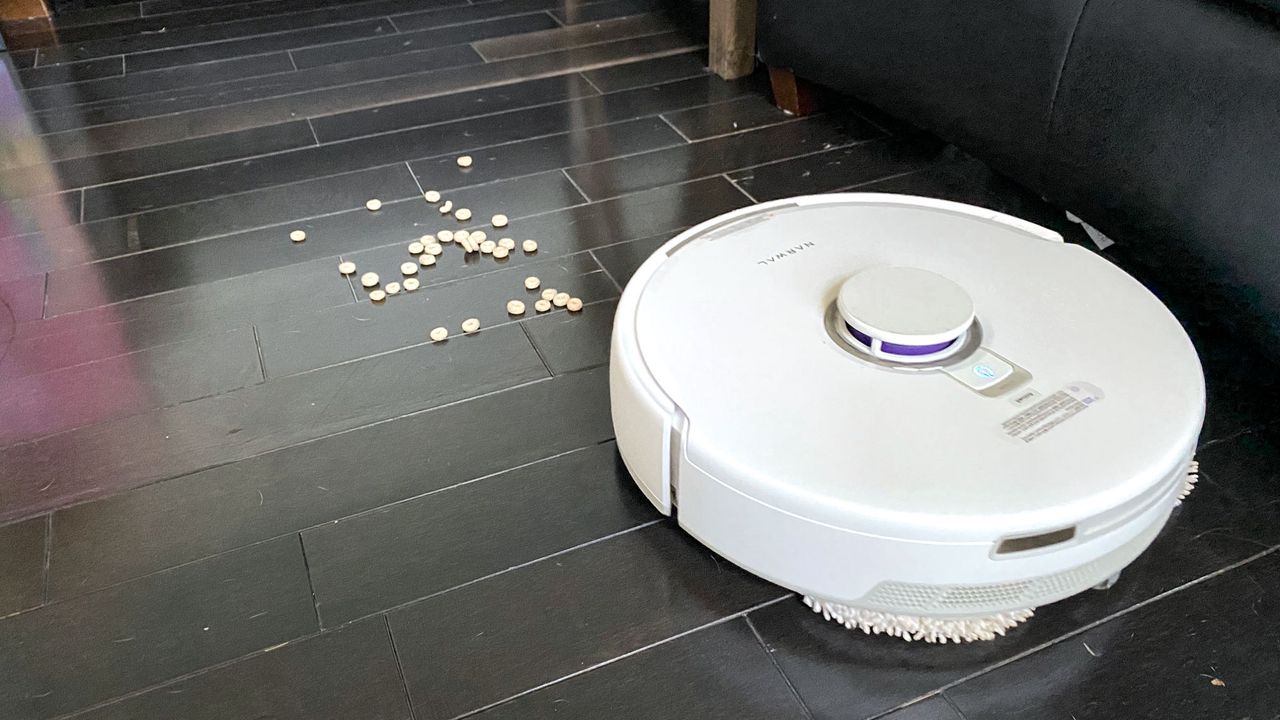 Narwal Freo Pro robot vacuum collecting debris on floors