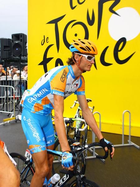 Lanky Belgian Johan van Summeren's arms don't even fill in the sleeves of his jersey.