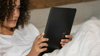 woman with microsoft surface