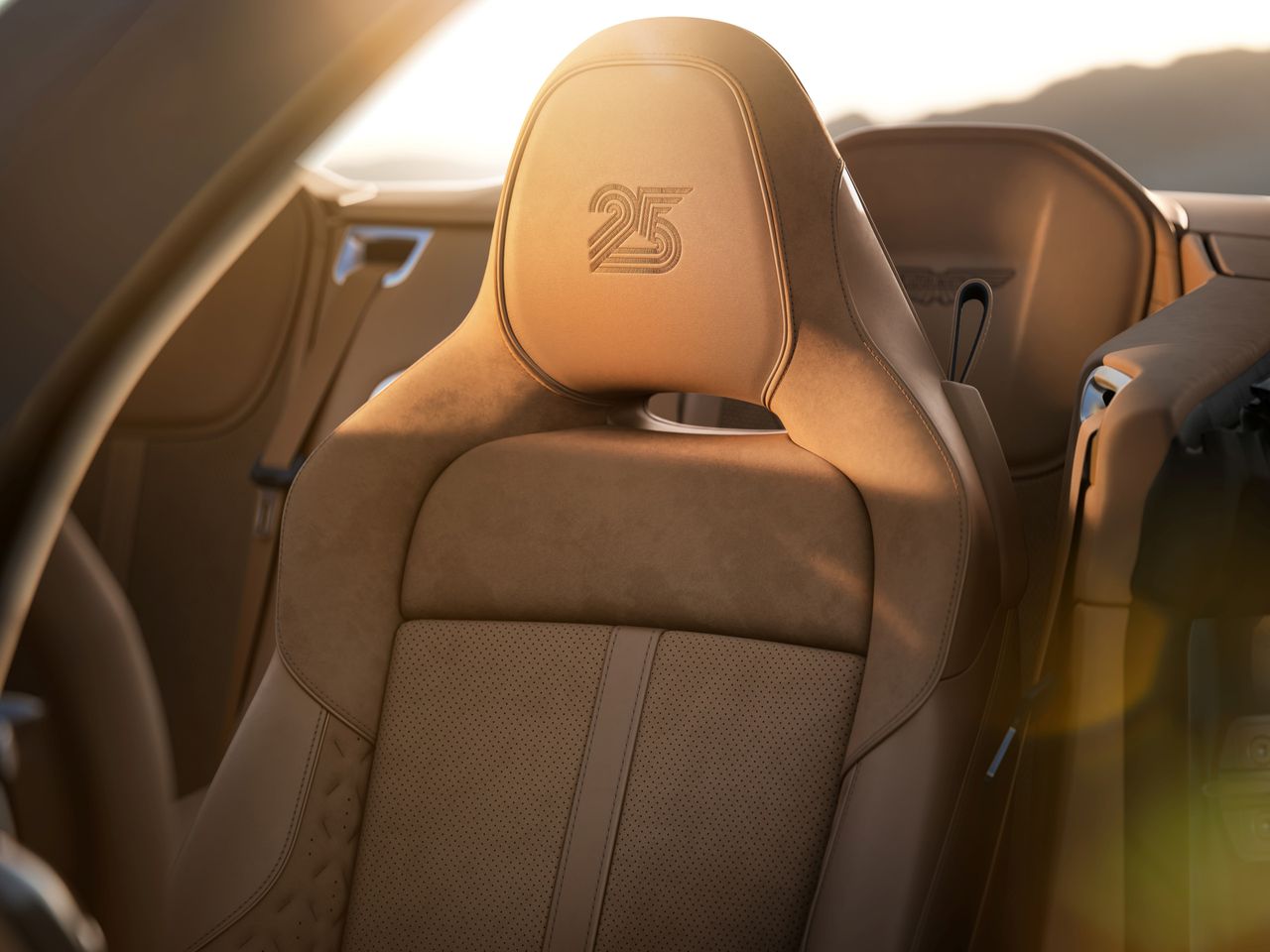 The interior of the Vanquish 25 Volante in Oxford Tan