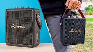 Marshall Stockwell III Bluetooth portable speaker in black and brass