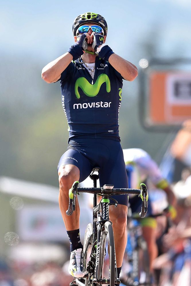 Alejandro Valverde at the line.