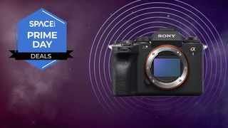 The Sony A1 with Space.com Prime Day deal logo