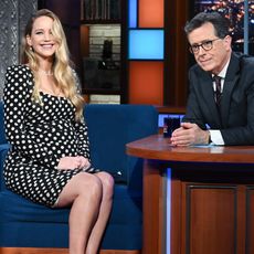 The Late Show with Stephen Colbert and guest Jennifer Lawrence during Monday's December 6, 2021 show