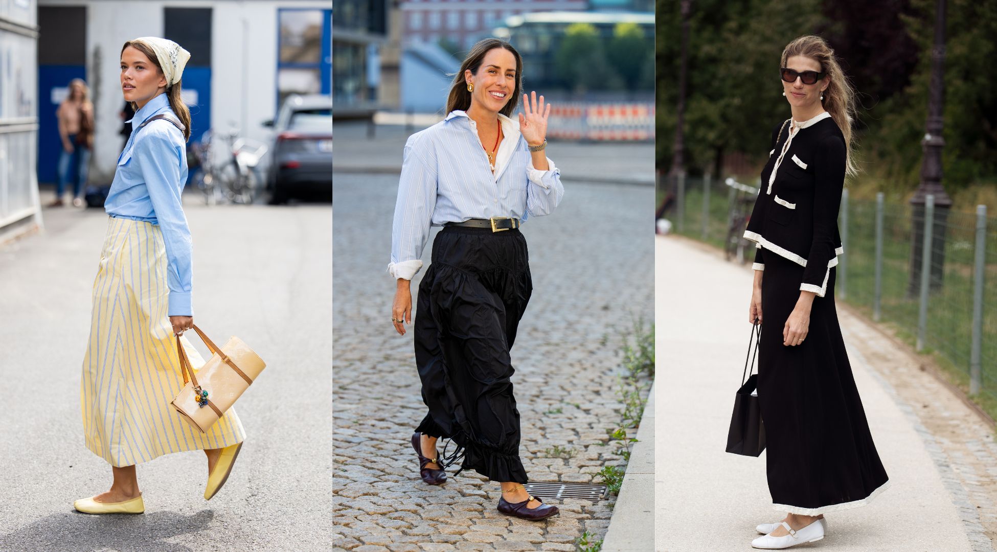 Image of women in midi skirts