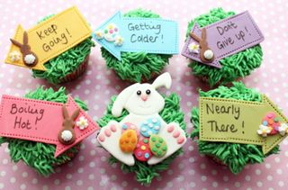 easter cupcakes: Easter egg hunt cupcakes