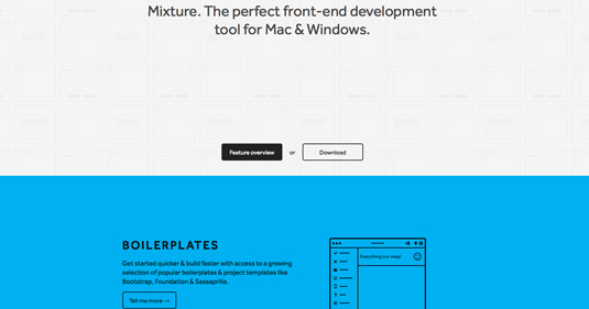 This year, Giltsoff has worked on a new home page for Mixture, a front-end development tool for Mac & Windows