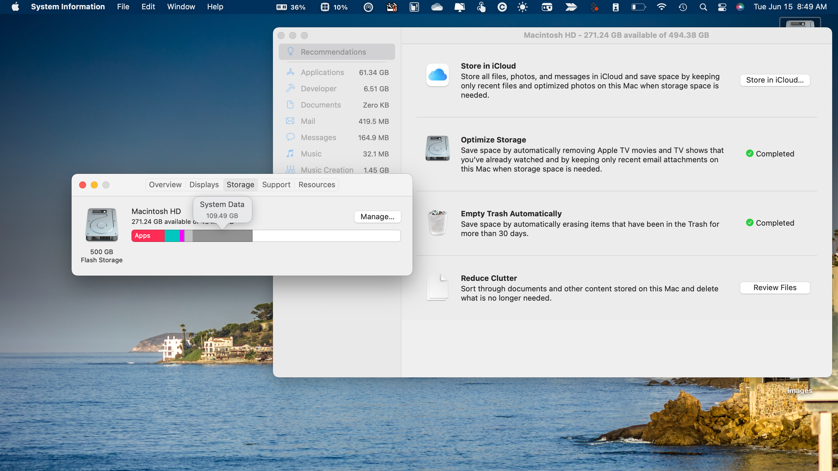 macOS mengoptimalkan penyimpanan