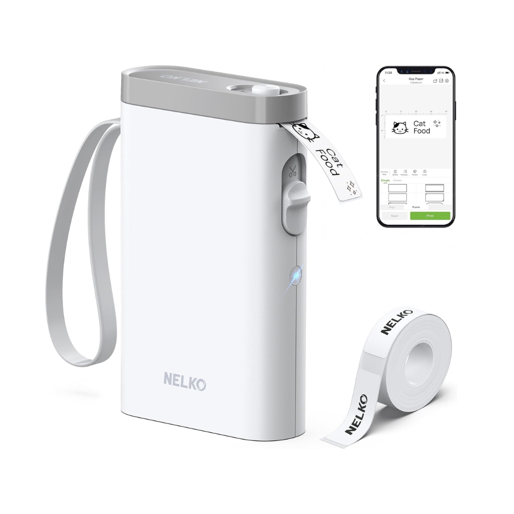 Label Maker with phone display and roll