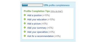 LinkedIn's completeness meter