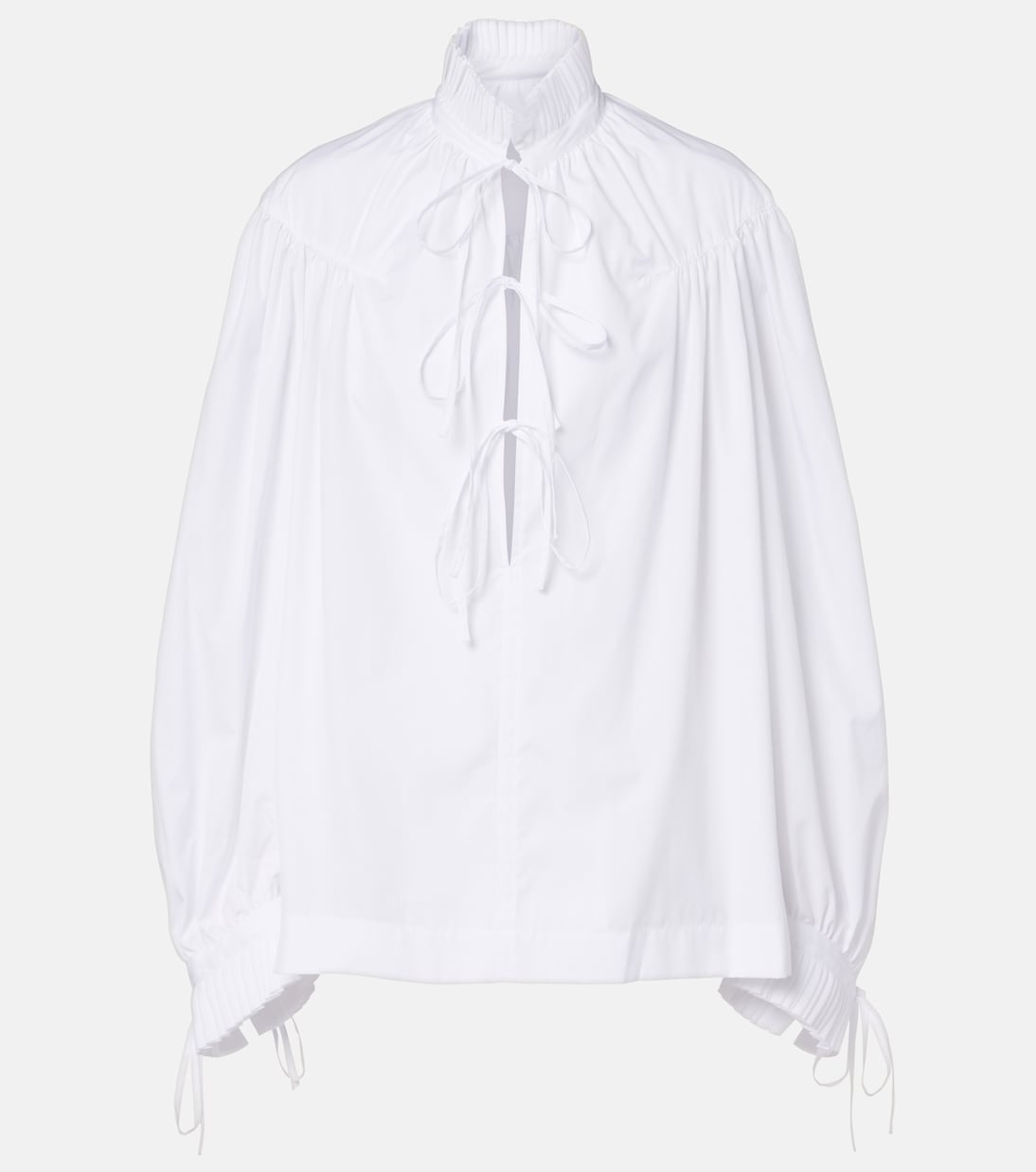Ruffled Cotton Blouse in White - Dries Van Noten