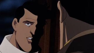 Harvey Dent talks to Bruce Wayne on Batman: The Animated Series