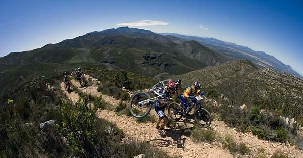Racers hiked their bikes up this section.