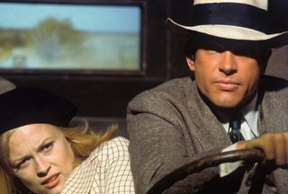 Scenes from the movie Bonnie and Clyde with Warren Beatty and Faye Dunaway.