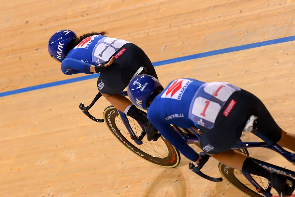 2020 UEC Track European Championships Plovdiv 5th Day 15112020 Madison Women Elisa Balsamo Italy Vittoria Guazzini Italy photo Dario BelingheriBettiniPhoto2020