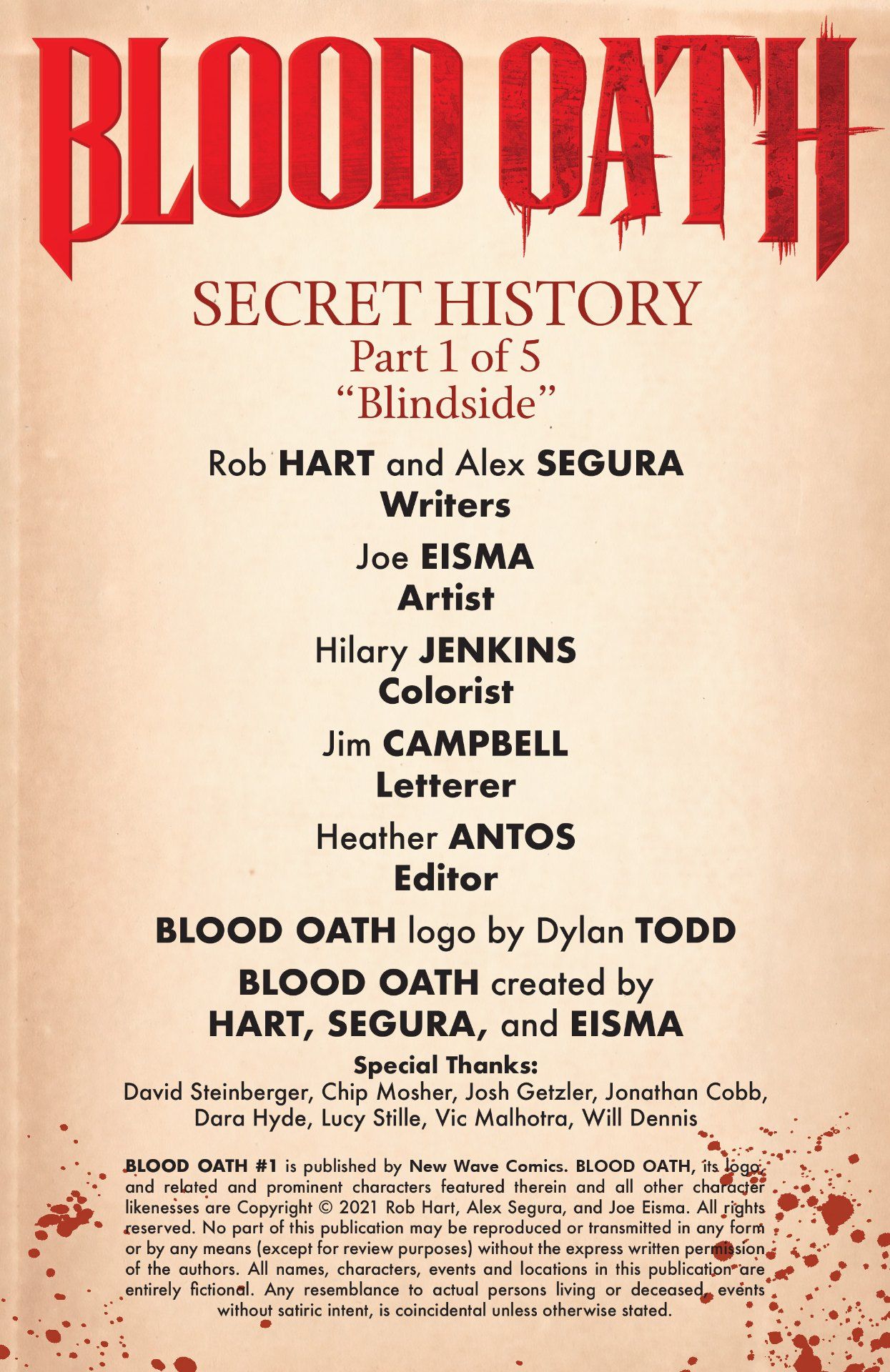 Blood Oath #1 title page
