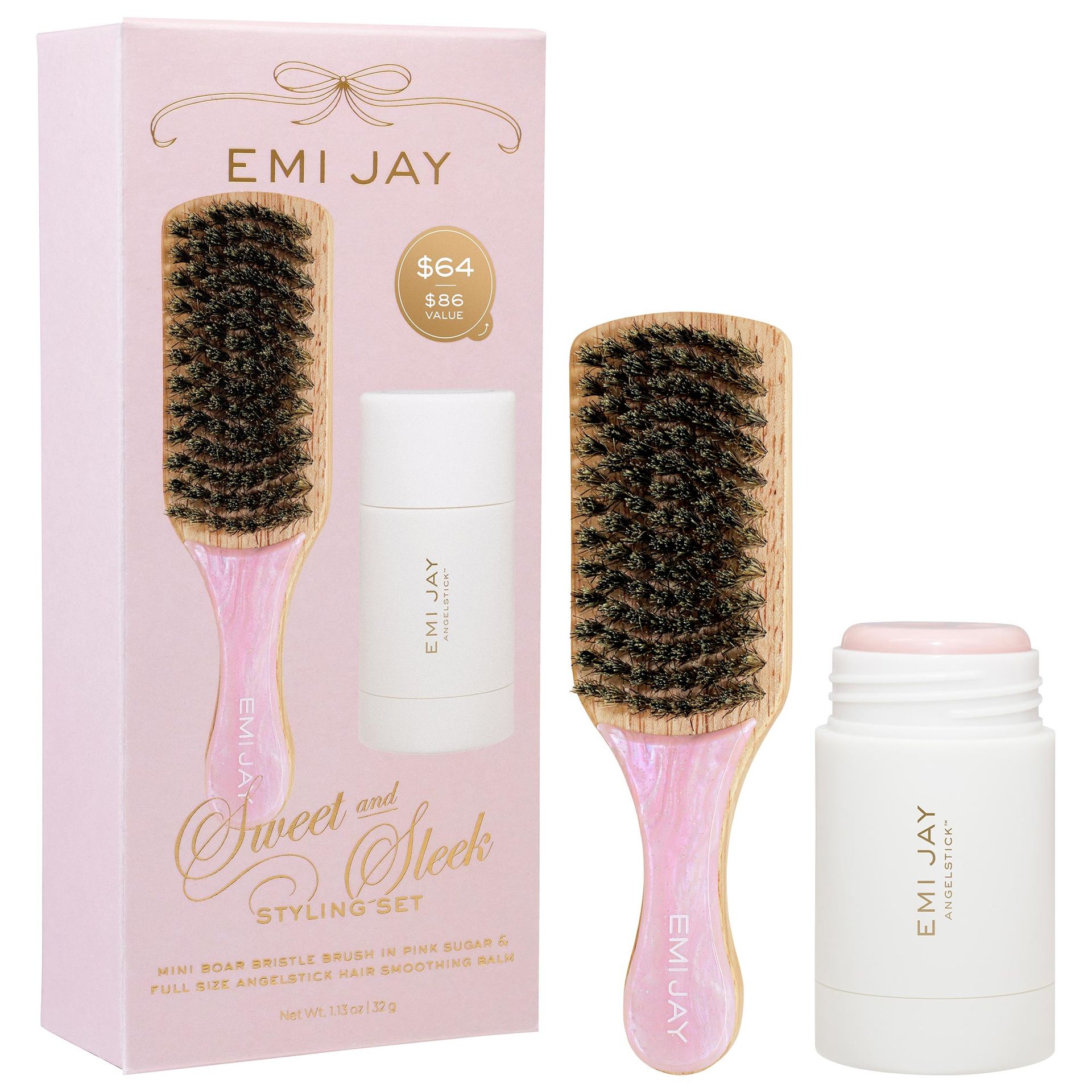 Sweet and Sleek Styling Gift Set With Angelstick™ and Mini Boar Bristle Brush