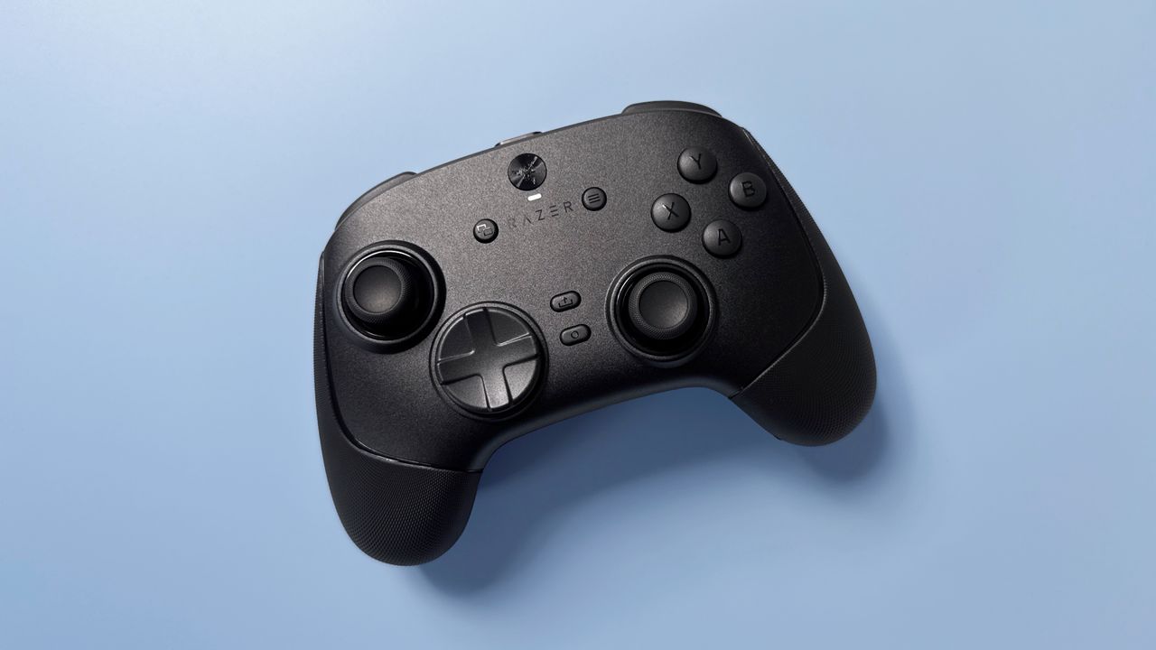Razer Wolverine V3 Pro 8K Pro controller on a light blue background
