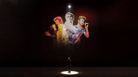 A photo of the Lightroom David Bowie exhibition. 