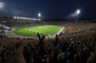 General view of the stadium prior to the UEFA Europa League Group L match between PAOK and Chelsea at Toumba Stadium on September 20, 2018 in Thessaloniki, Greece.