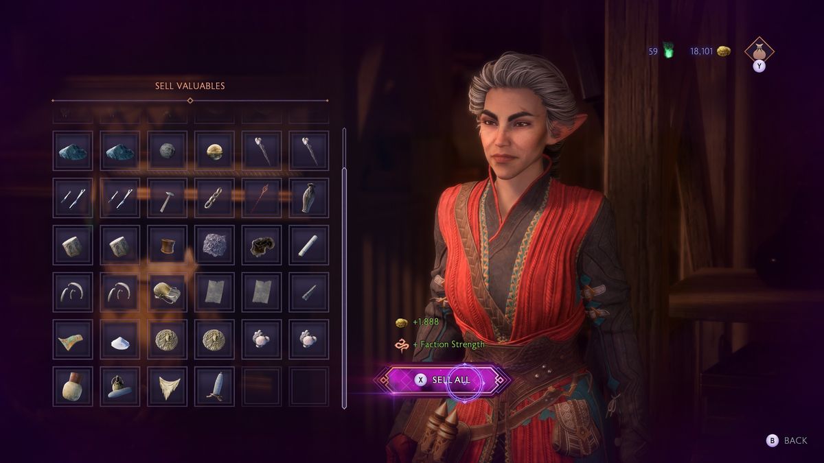 Dragon Age: The Veilguard - Selling valuables