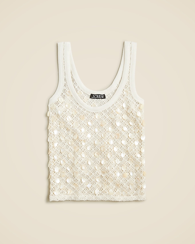 Crochet Shell-Embroidered Tank Top