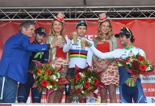 The podium at the 2015 Amstel Gold Race