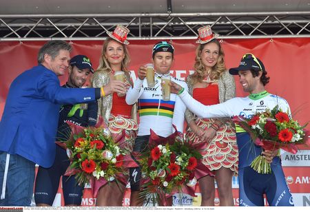 The podium at the 2015 Amstel Gold Race