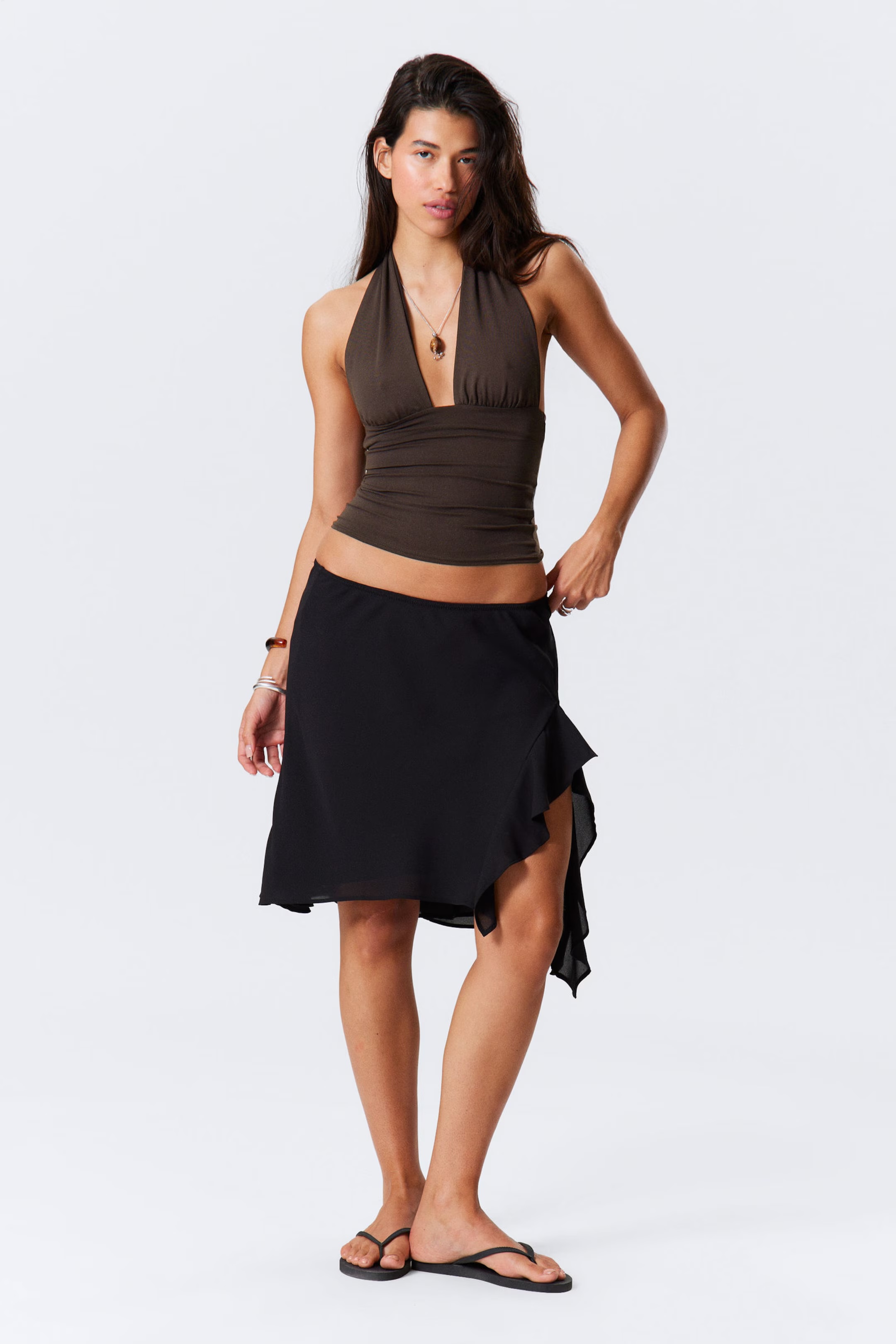 Weekday layered midi skirt