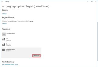 Windows 10 remove keyboard layout