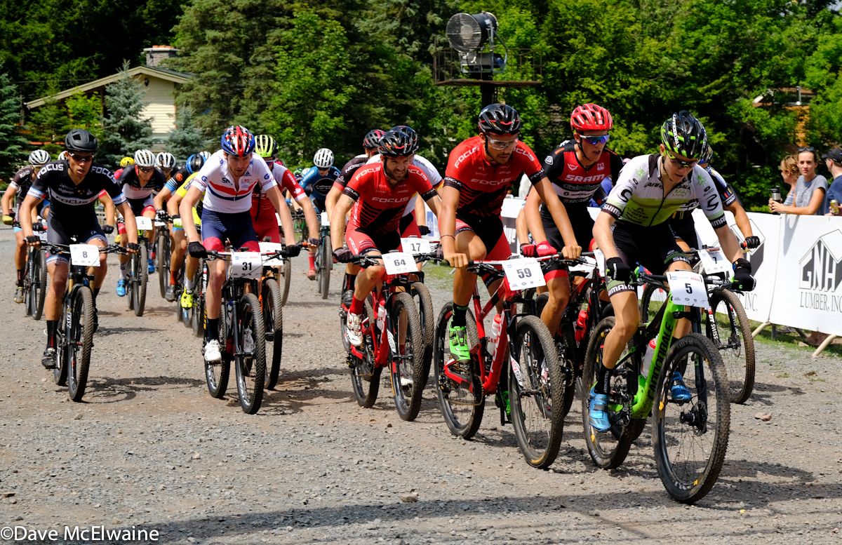 Keegan Swenson (Cannondale 360 Fly) leading on the starting loop.