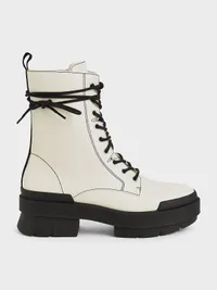 Charles &amp; Keith Stitch Detail Combat Boots