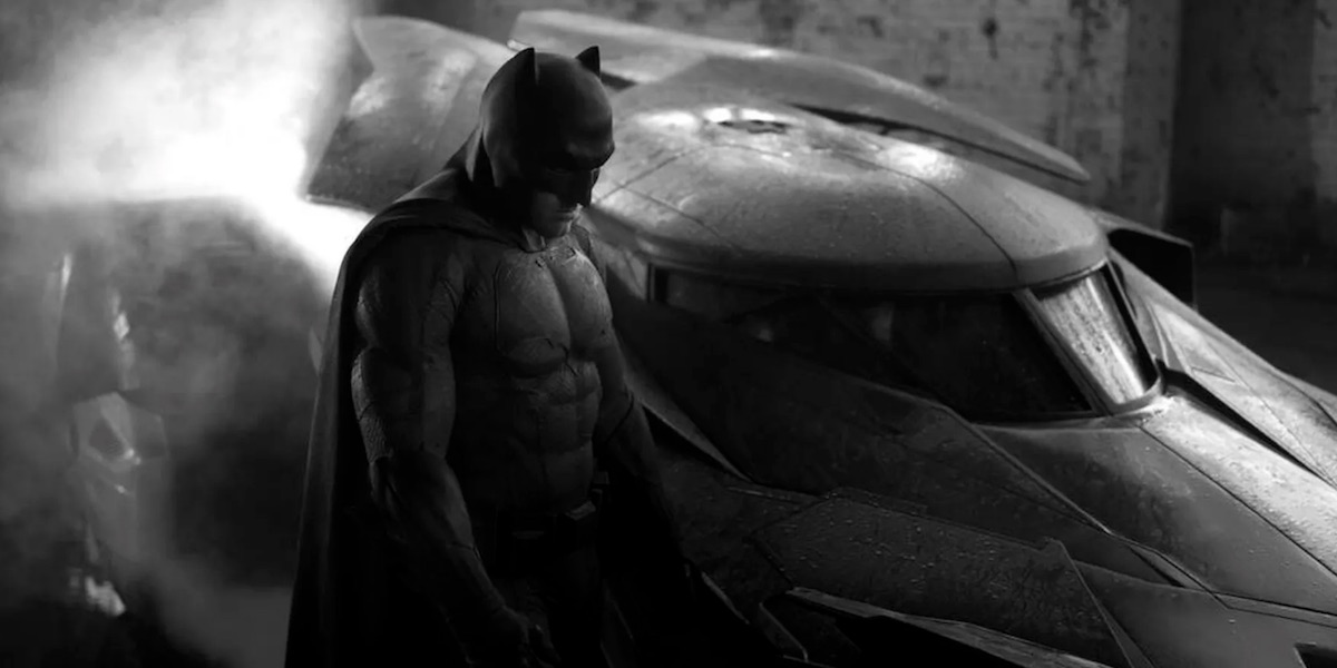 Ben Affleck with the Batmobile