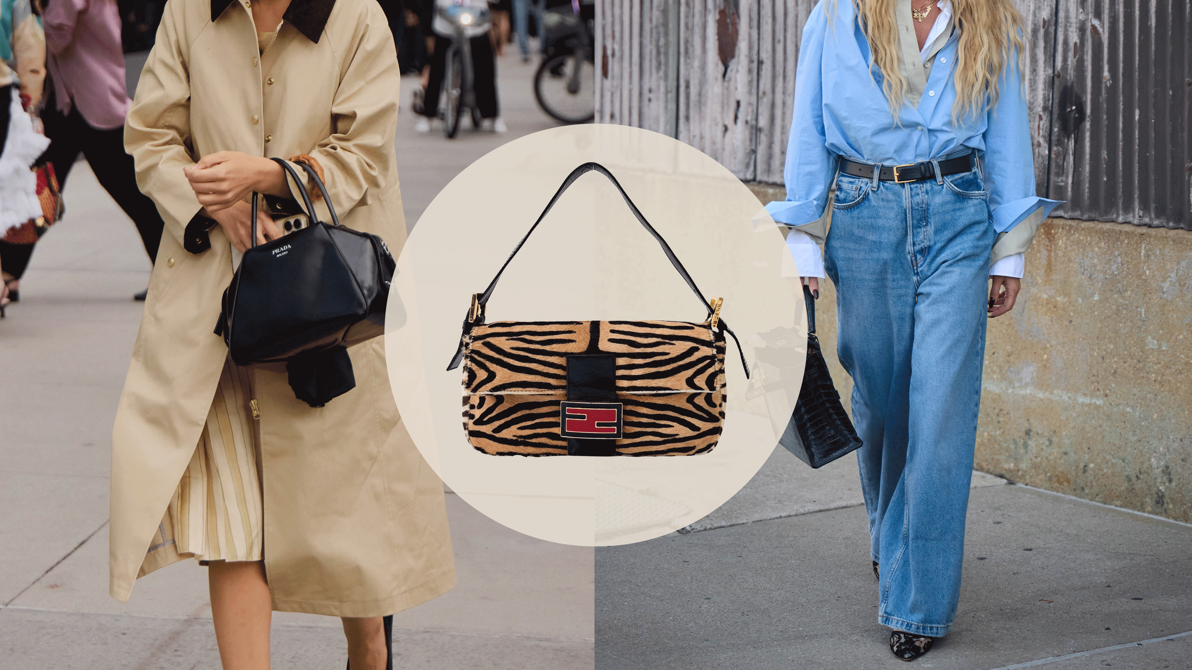 Collage of Street Style Imagery and eBay Bags