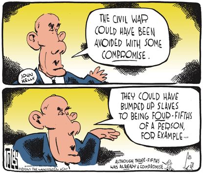 Political cartoon U.S. John Kelly Civil War compromise slavery