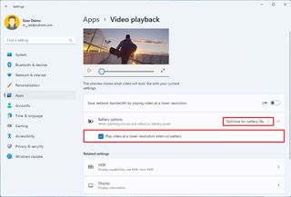 Optimize video playback for battery life