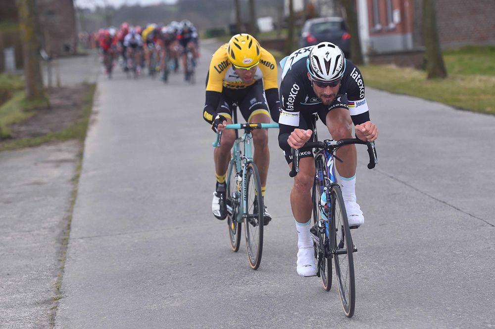 Tom Boonent stretches his legs Sunday at Kuurne-Brussel-Kuurne.
