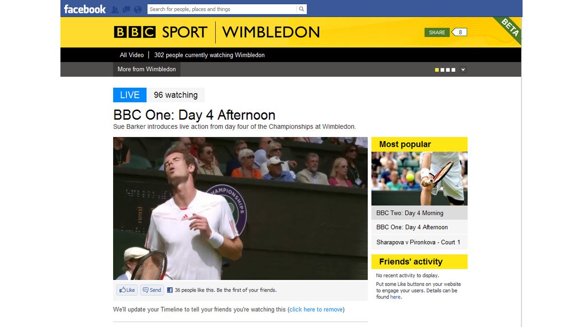  BBC  Sport  app hits Facebook to live  stream Wimbledon 