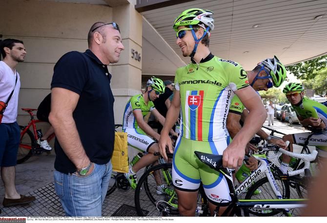 Race director Giovanni Lombardi and Peter Sagan