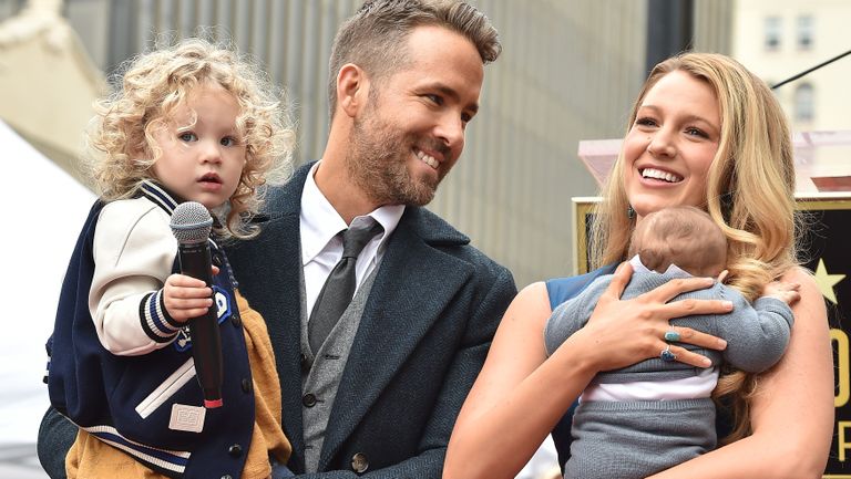 hollywood, ca december 15 actors ryan reynolds and blake lively with daughters james reynolds and ines reynolds attend the ceremony honoring ryan reynolds with a star on the hollywood walk of fame on december 15, 2016 in hollywood, california photo by axellebauer griffinfilmmagic