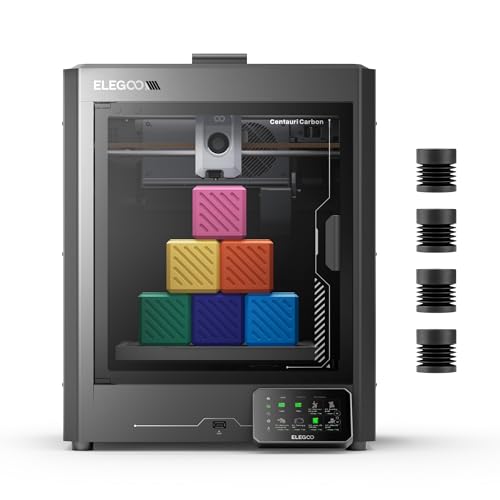Elegoo Centauri Carbon 3d Printer, Corexy 500mm/s High Speed Printing With Auto Calibration, 320&amp;deg;c Nozzle and Built-In Camera, Ready to Print Out of the Box, 256x256x256mm Printing Size
