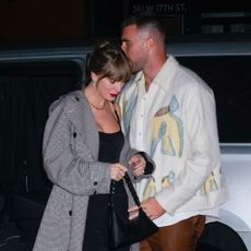 Taylor Swift and Travis Kelce attend the SNL Season Premiere party