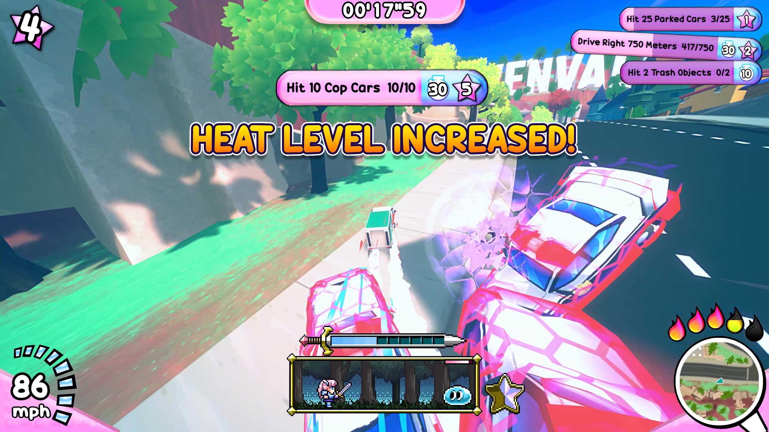 The heat level increases as cops drive into the truck in Truck-kun is Supporting Me from Another World