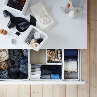 White SKUBB drawer storage boxes from Ikea