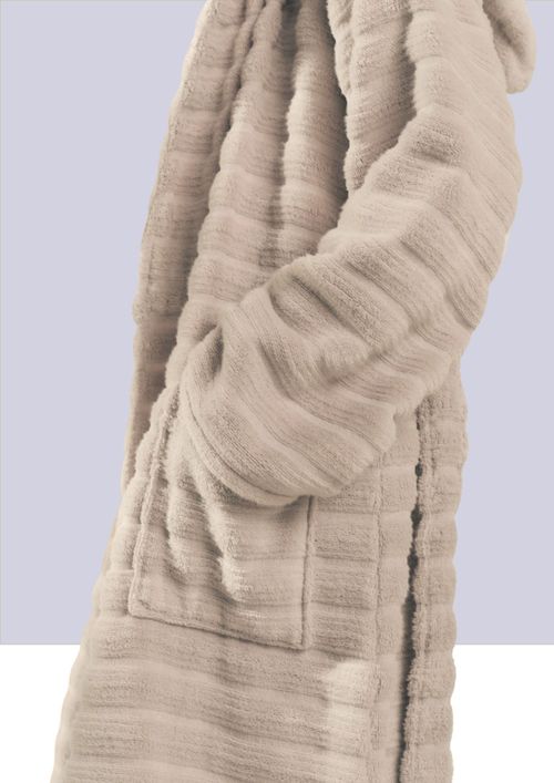 Organic Cotton Hooded Ribbed Hydrocotton Robe 