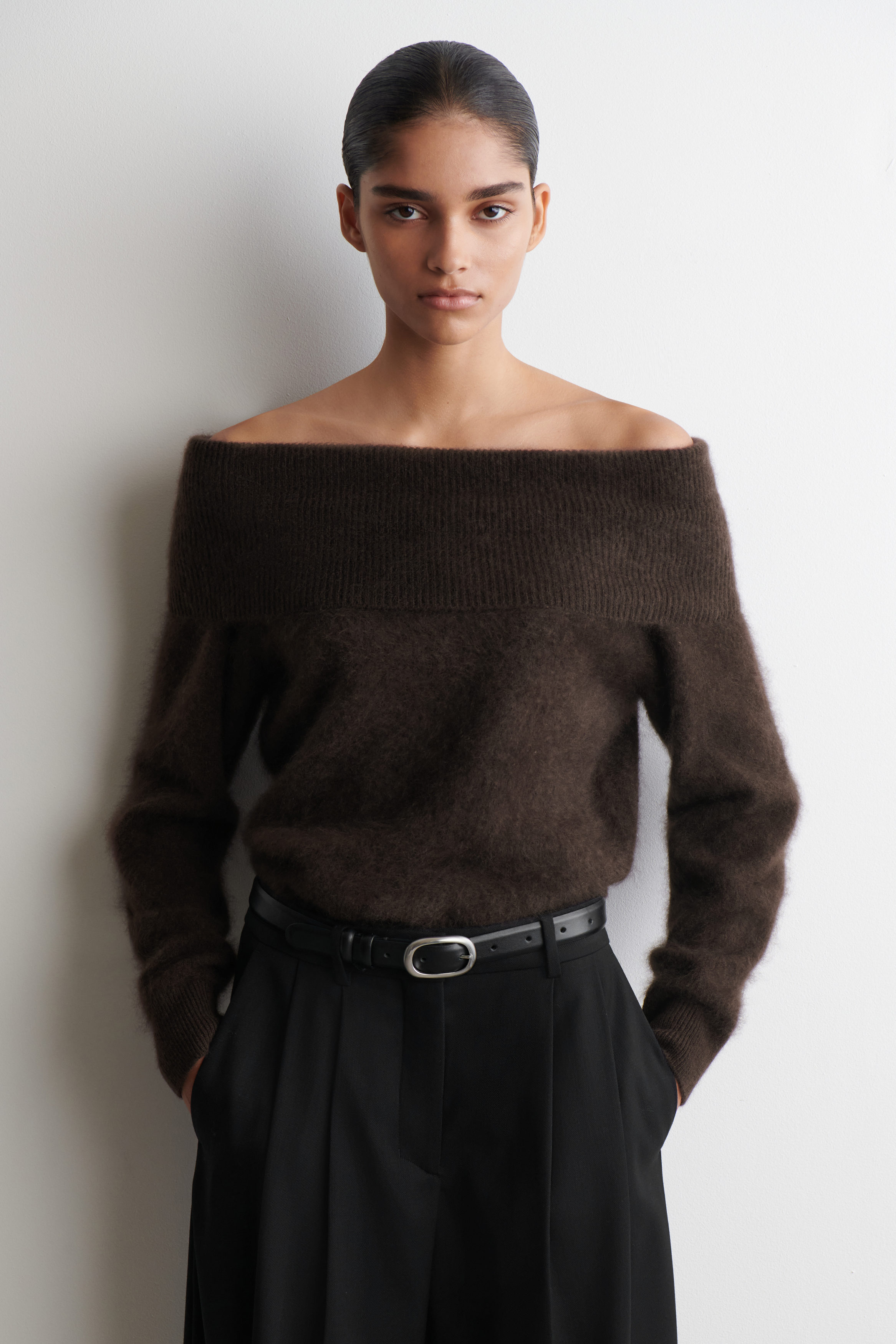 Off-The-Shoulder Merino Wool Jumper