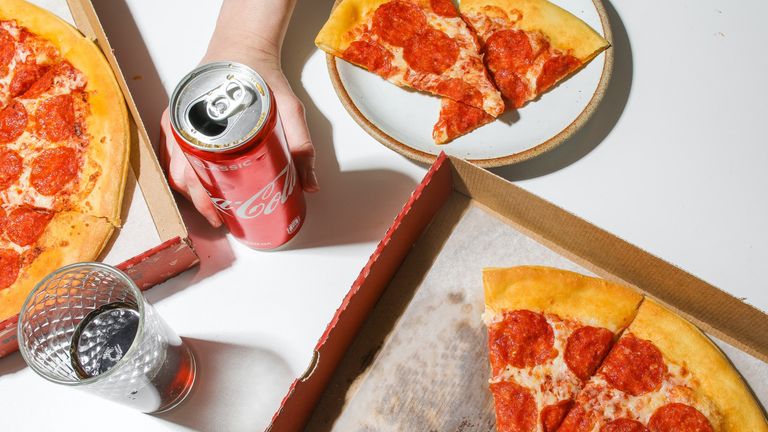 how to lower cholesterol: Pizza and coke