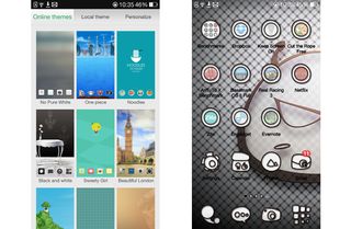 ColorOS Theme app and home screen with custom theme applied